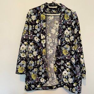 H&M Oversized Floral Print Blazer SMALL